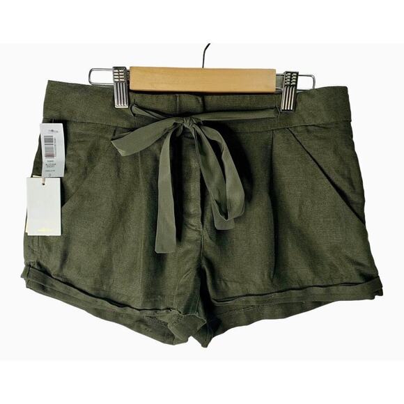 Wilfred Pants - Aritzia Wilfred Allegra Lyocell Linen Shorts Women Size 0 Dark Olive NWT $78
